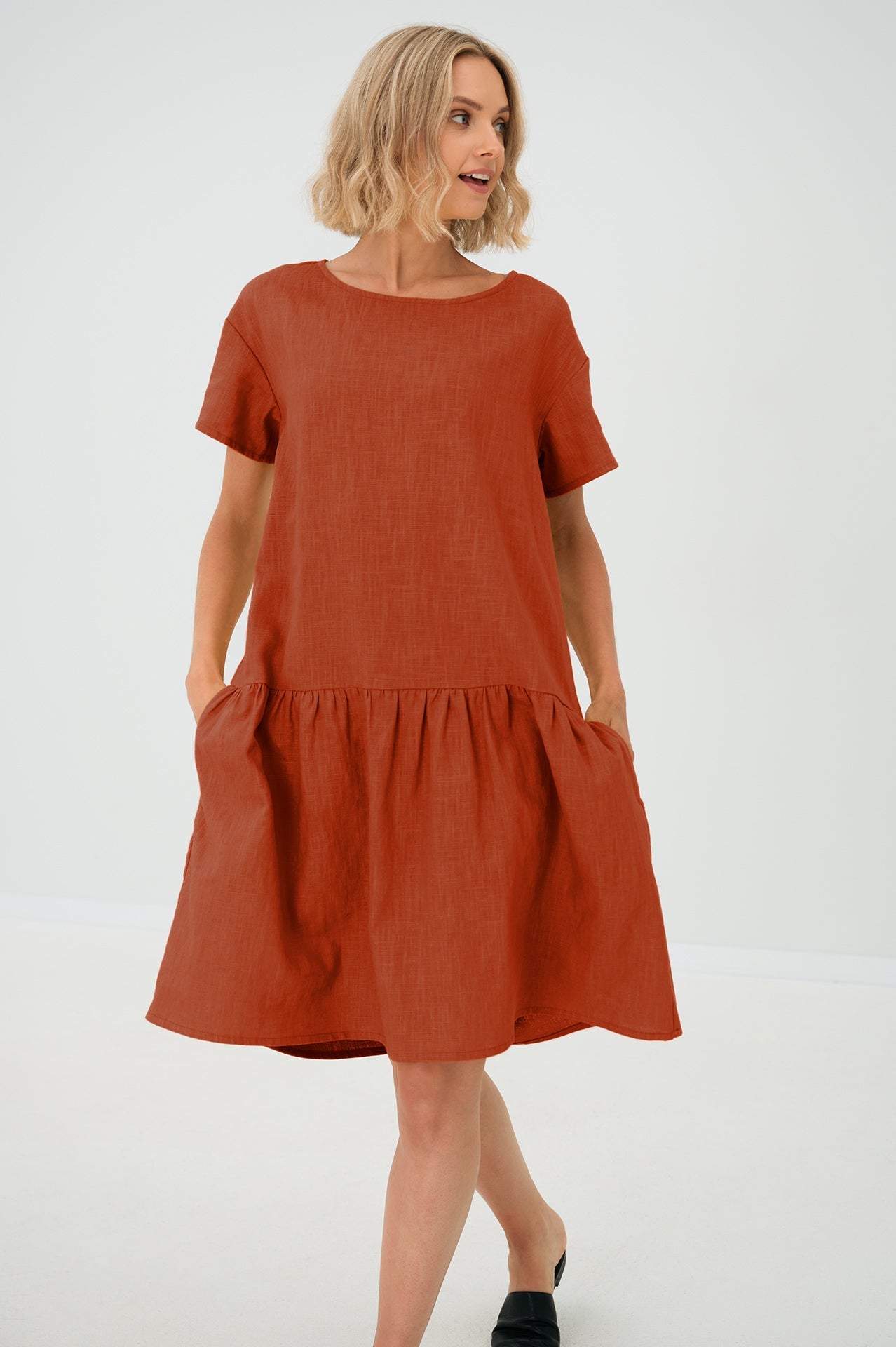 Linen Dress BLOSSOM — The Dress You'll Reach For First — Orange#Color_Orange