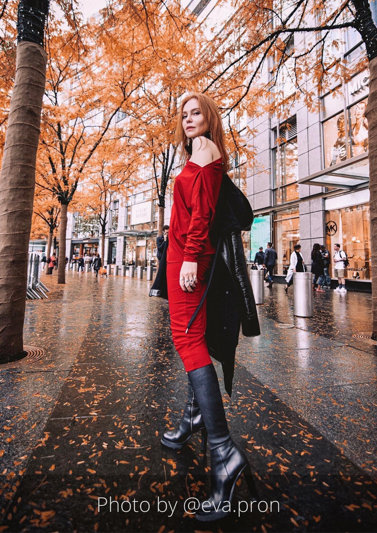 EVENING — Draped Cowl-Neck Knit Dress