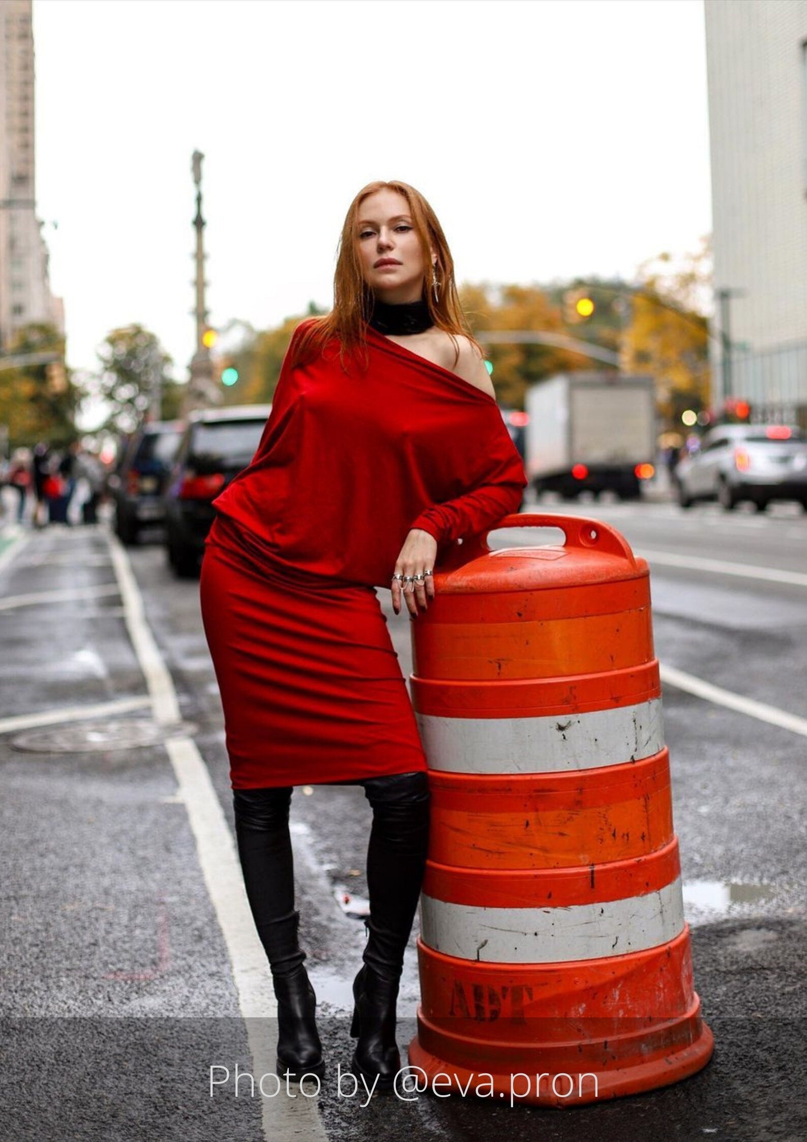 EVENING — Draped Cowl-Neck Knit Dress