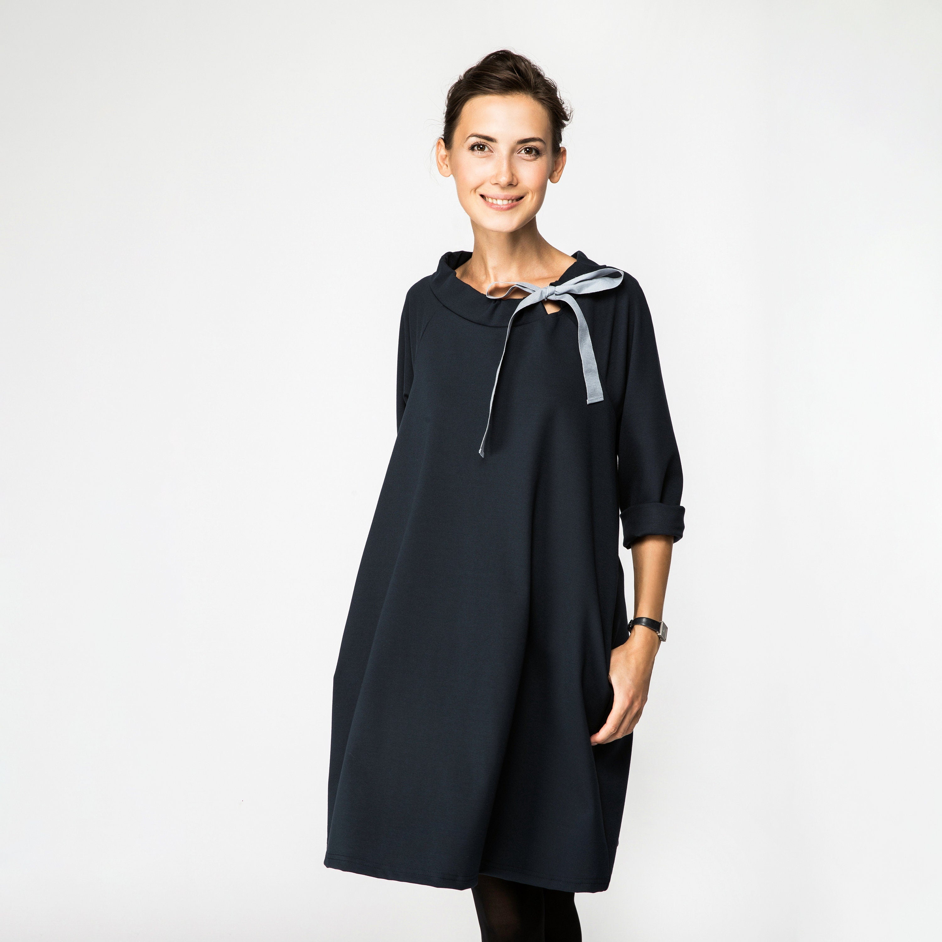 FRENCH — Robe trapèze en maille Punto Milano italienne