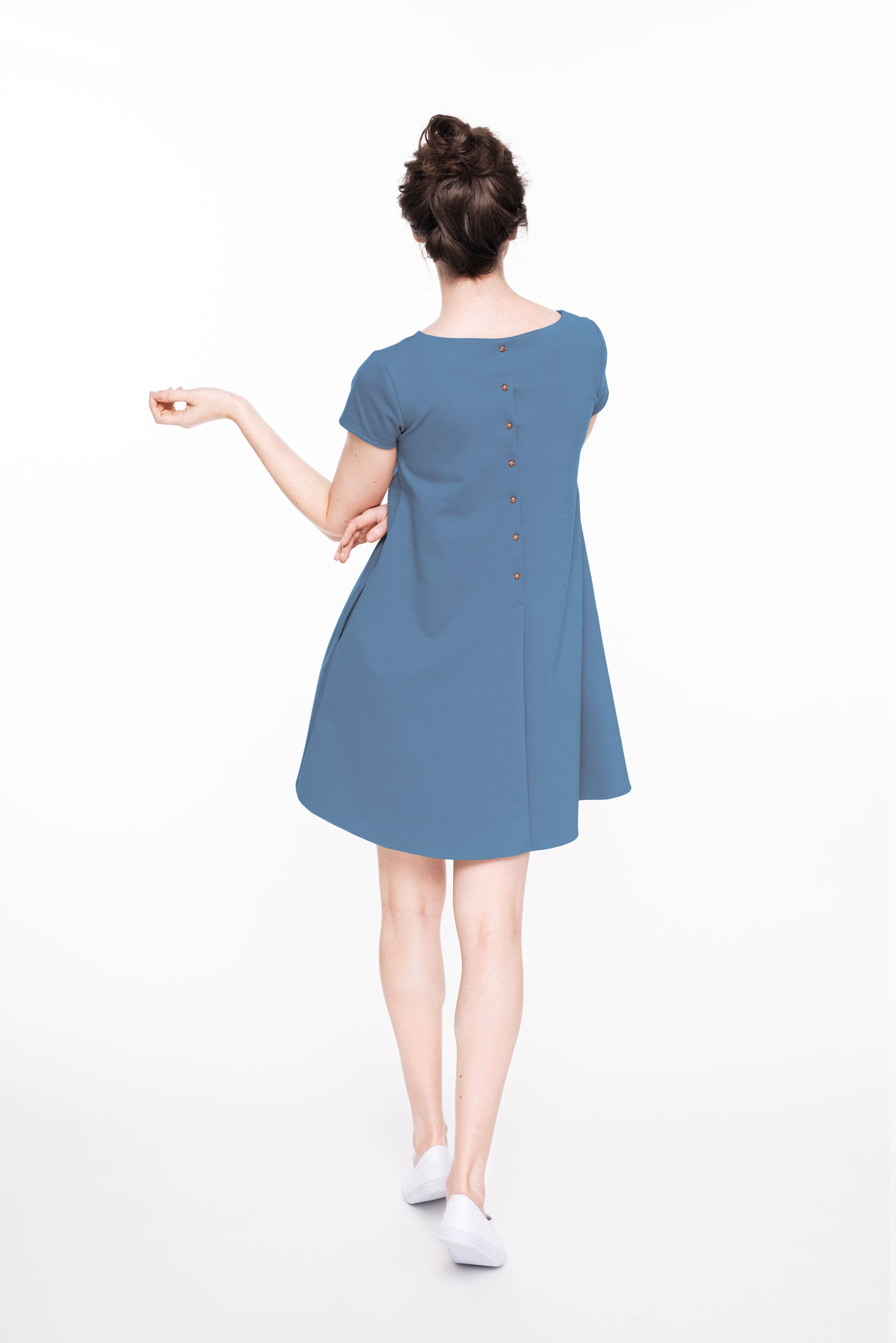 CALMNESS — Italian Punto Milano -neuleinen swing-mekko, Punainen