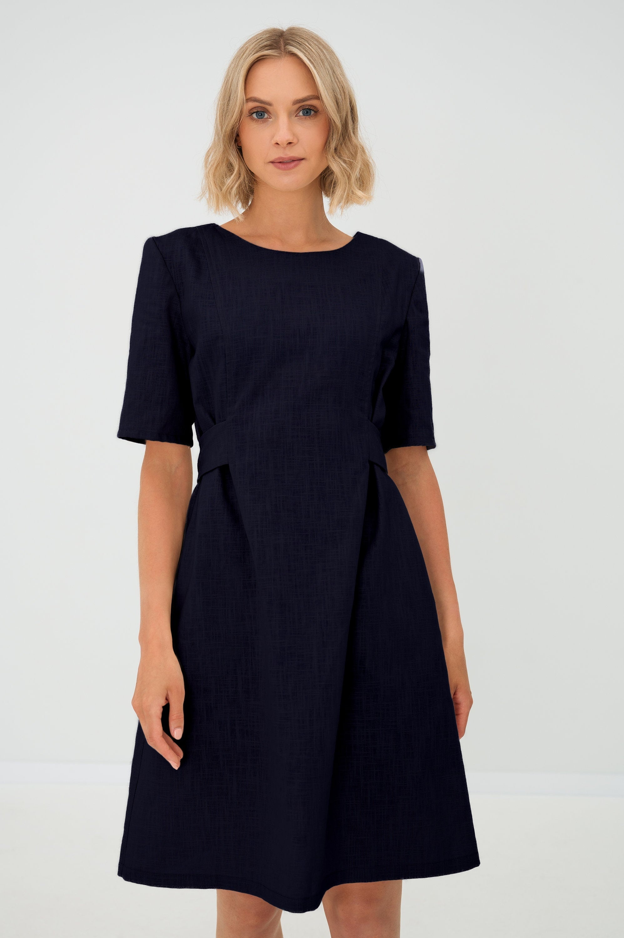 LOLITA — Stonewashed-Leinenkleid, Tiefblau (L)