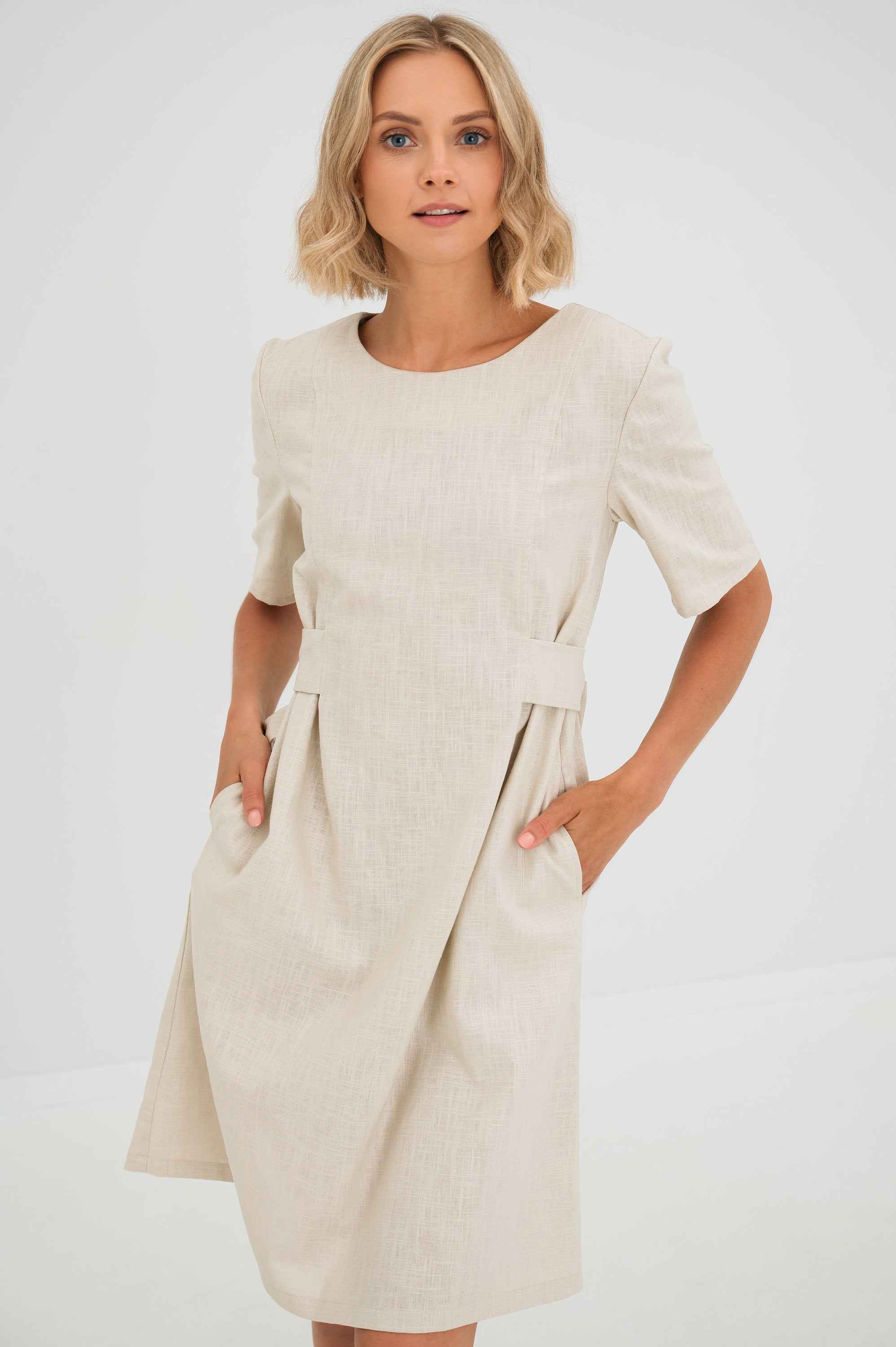 LOLITA — Stonewashed-Leinenkleid, Tiefblau (L)