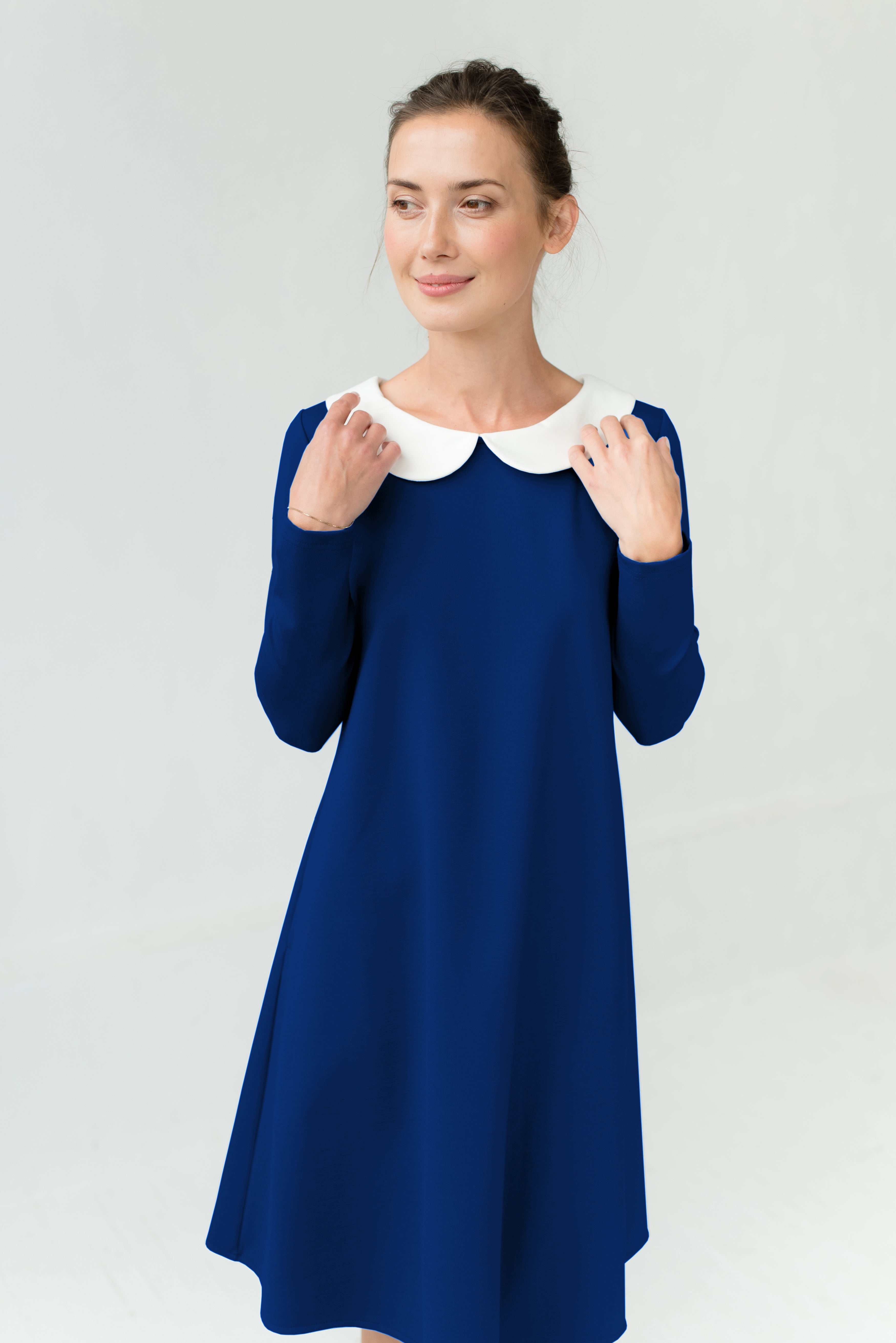 LOVER — Italian Punto Milano Knit Collar Dress