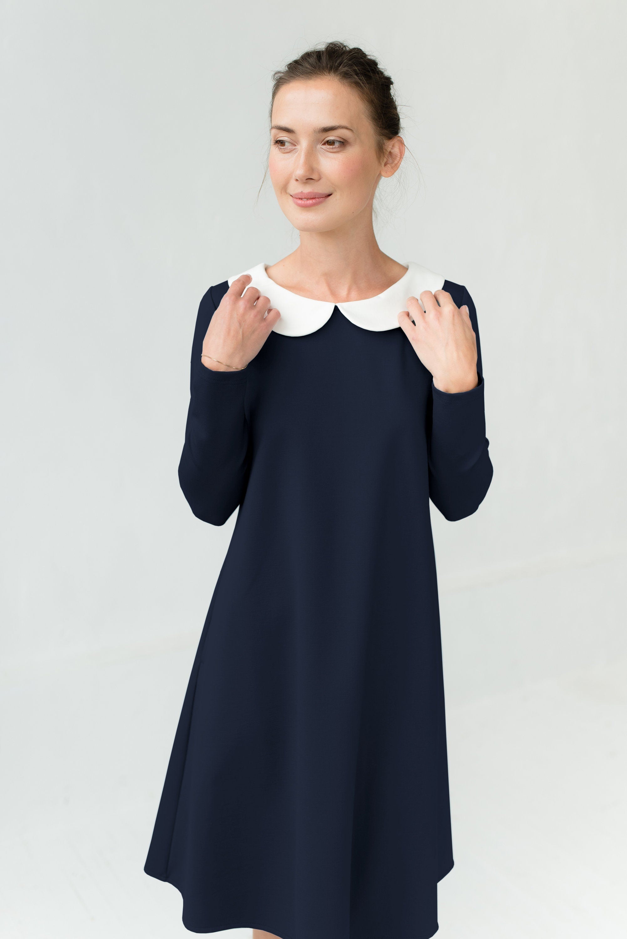 LOVER — Italian Punto Milano -neulemekko kauluksella