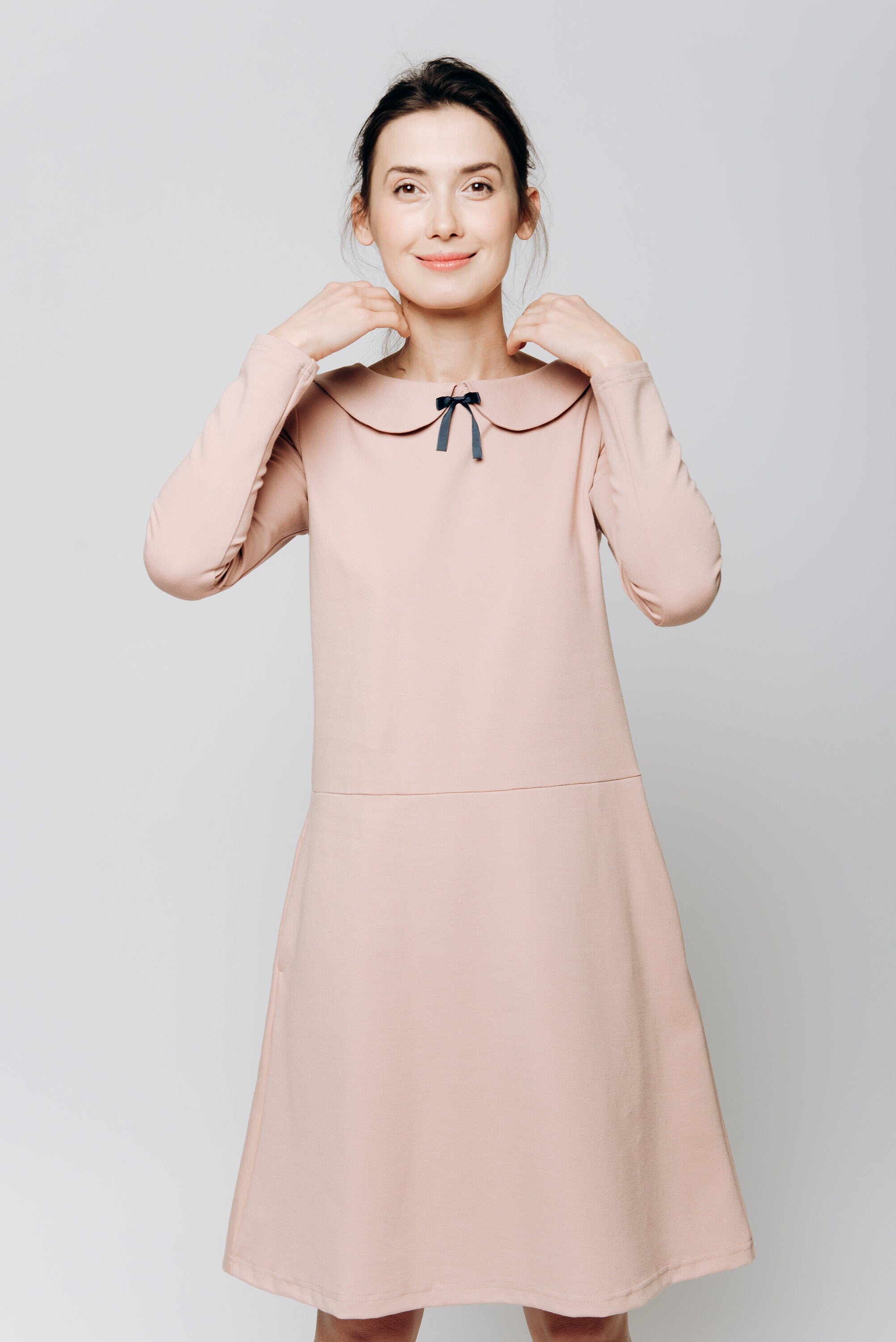 PARISIAN — Italian Punto Milano Knit Collar Dress