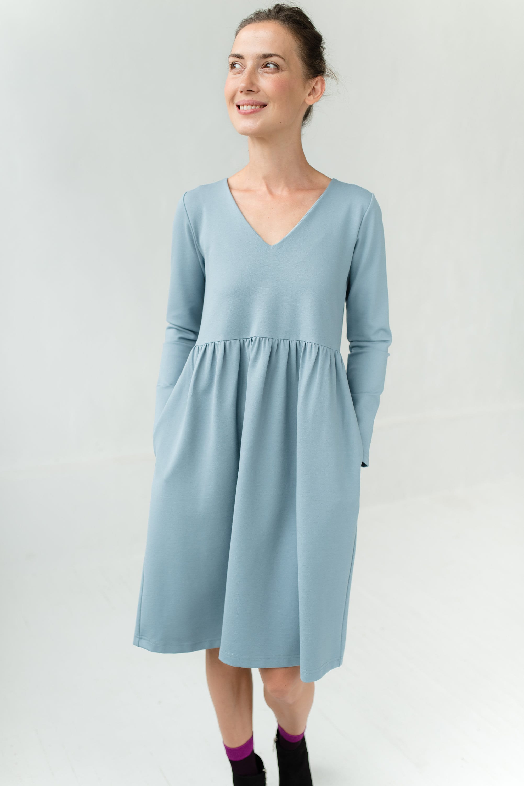 SUNSHINE — Robe en maille Punto Milano italienne