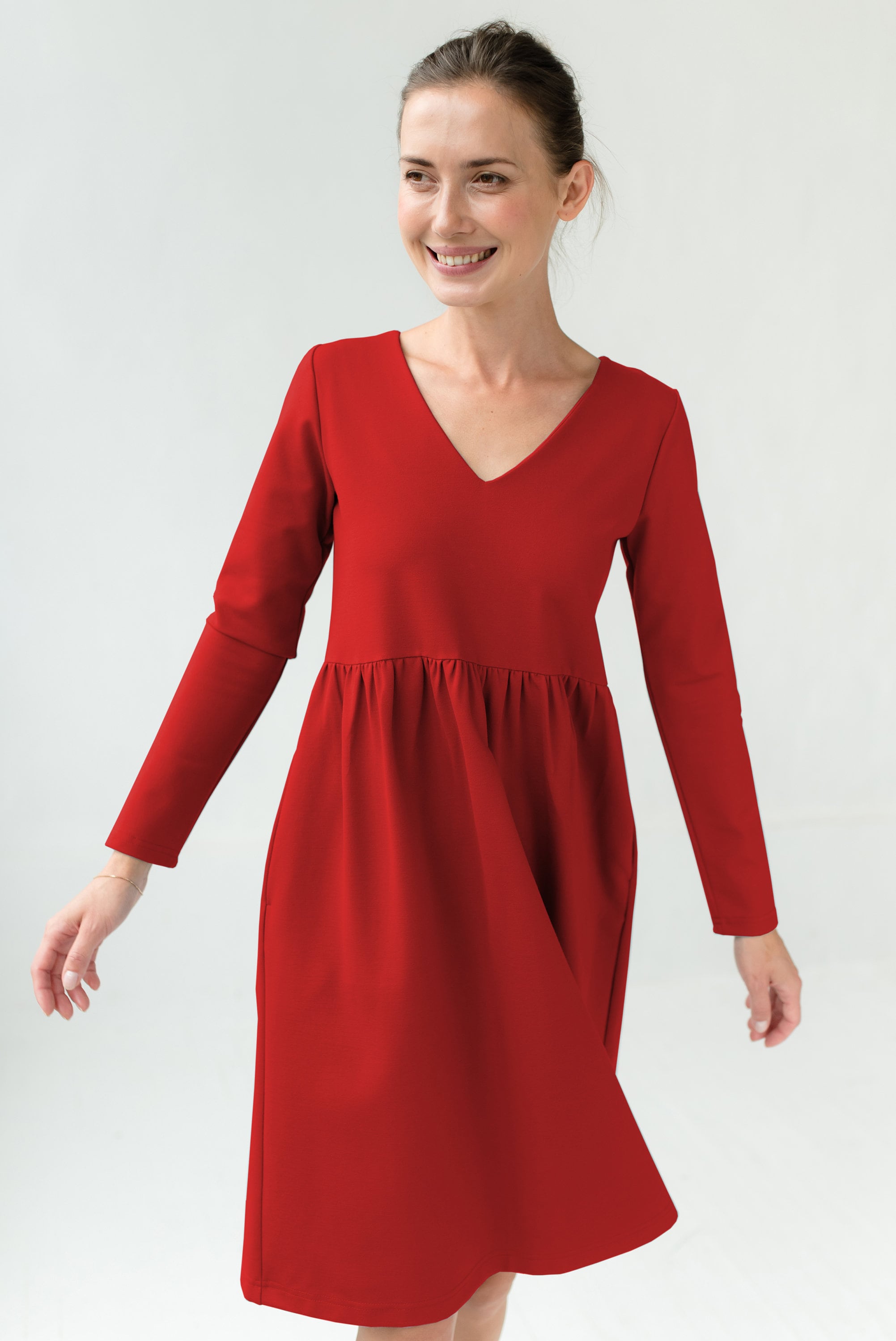 SUNSHINE — Robe en maille Punto Milano italienne