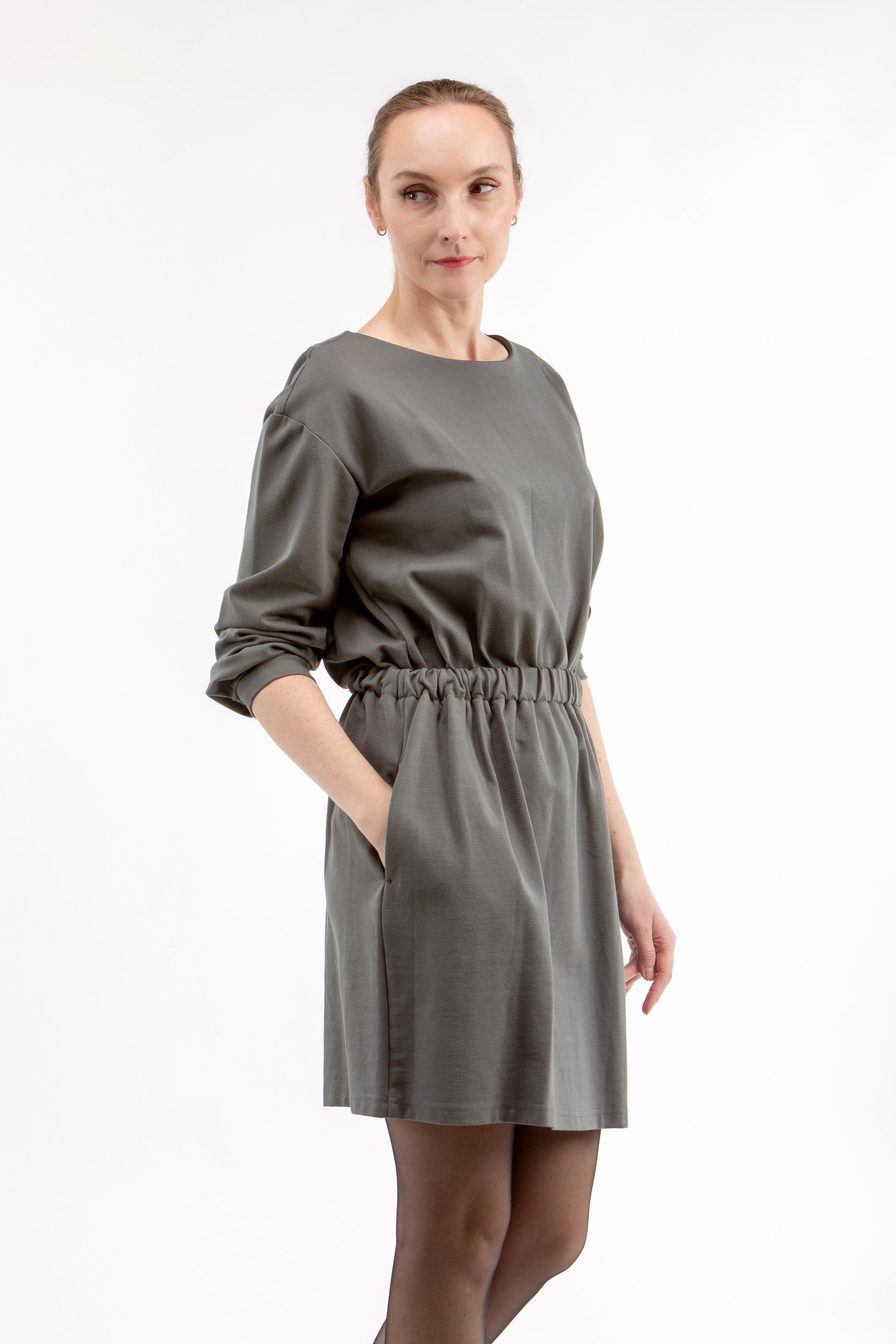 Italian Punto dress SHINE, — Structured Knit Wrinkle-Free