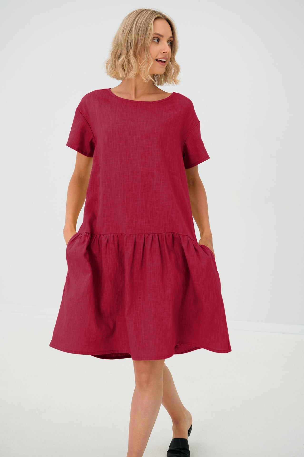 Linen Dress BLOSSOM — The Dress You'll Reach For First — Cerise#Color_Cerise