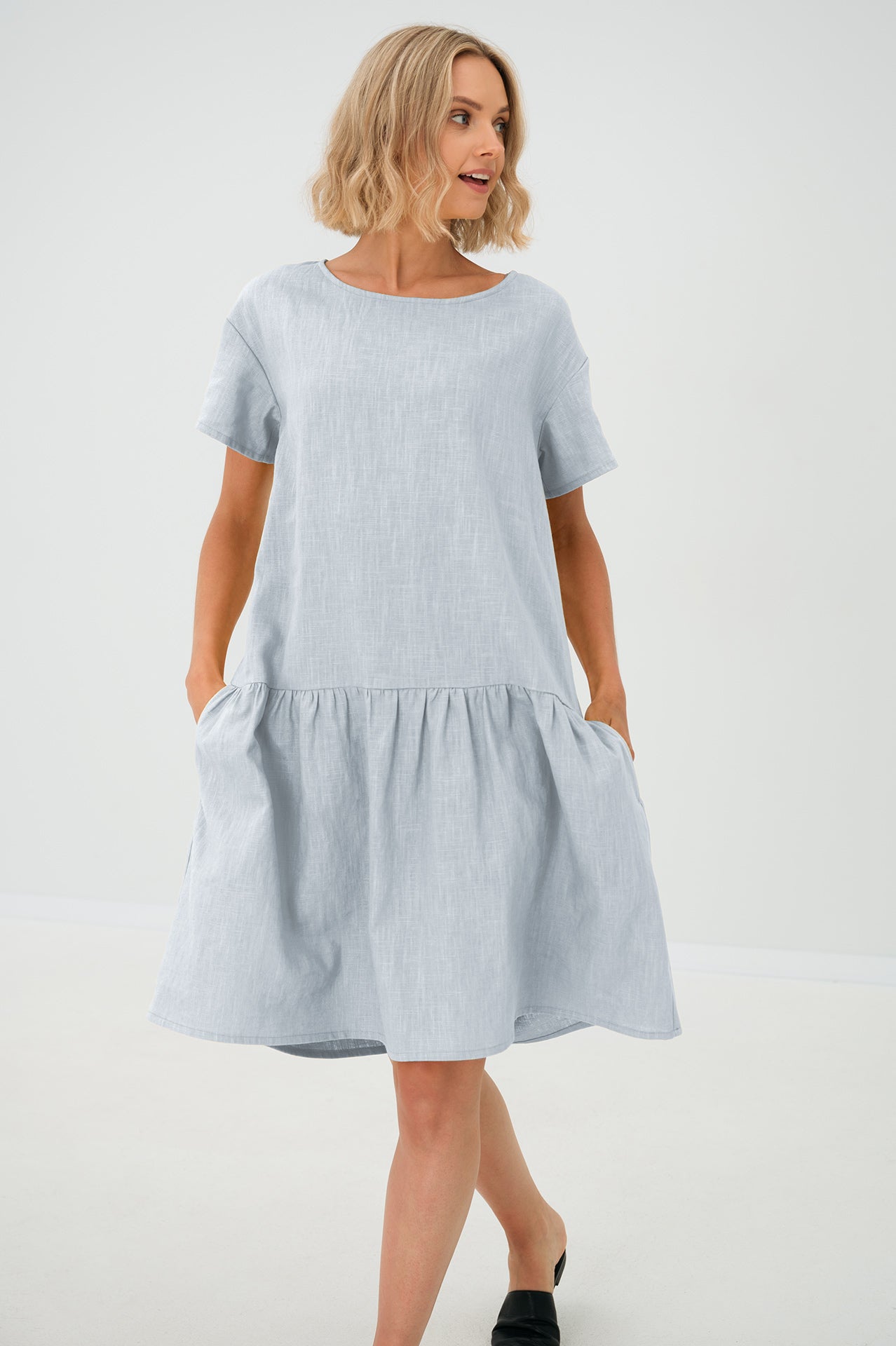 Linen Dress BLOSSOM — The Dress You'll Reach For First — Light blue#Color_Light blue
