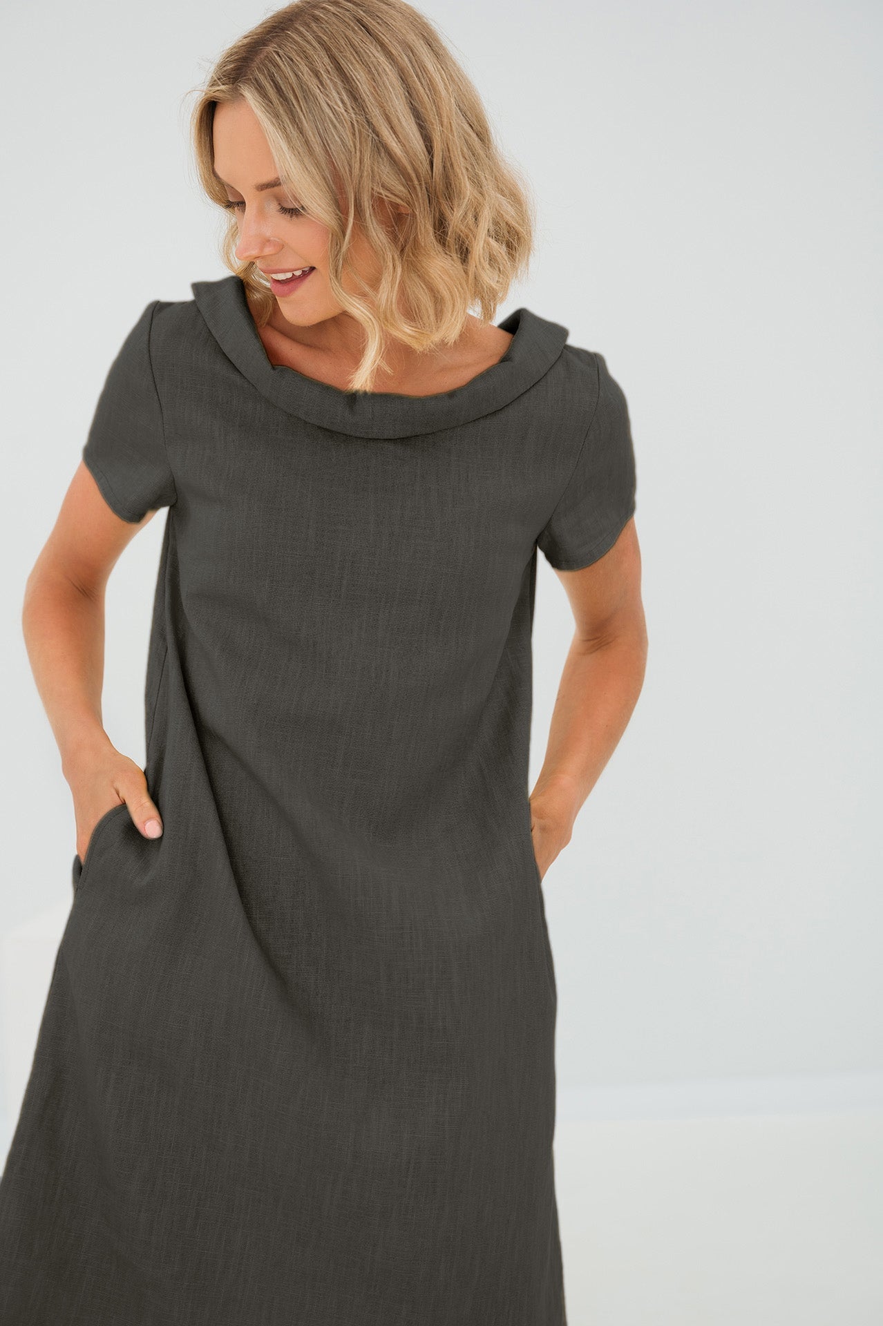STORY — Soft Stonewashed Linen Dress With Pockets
