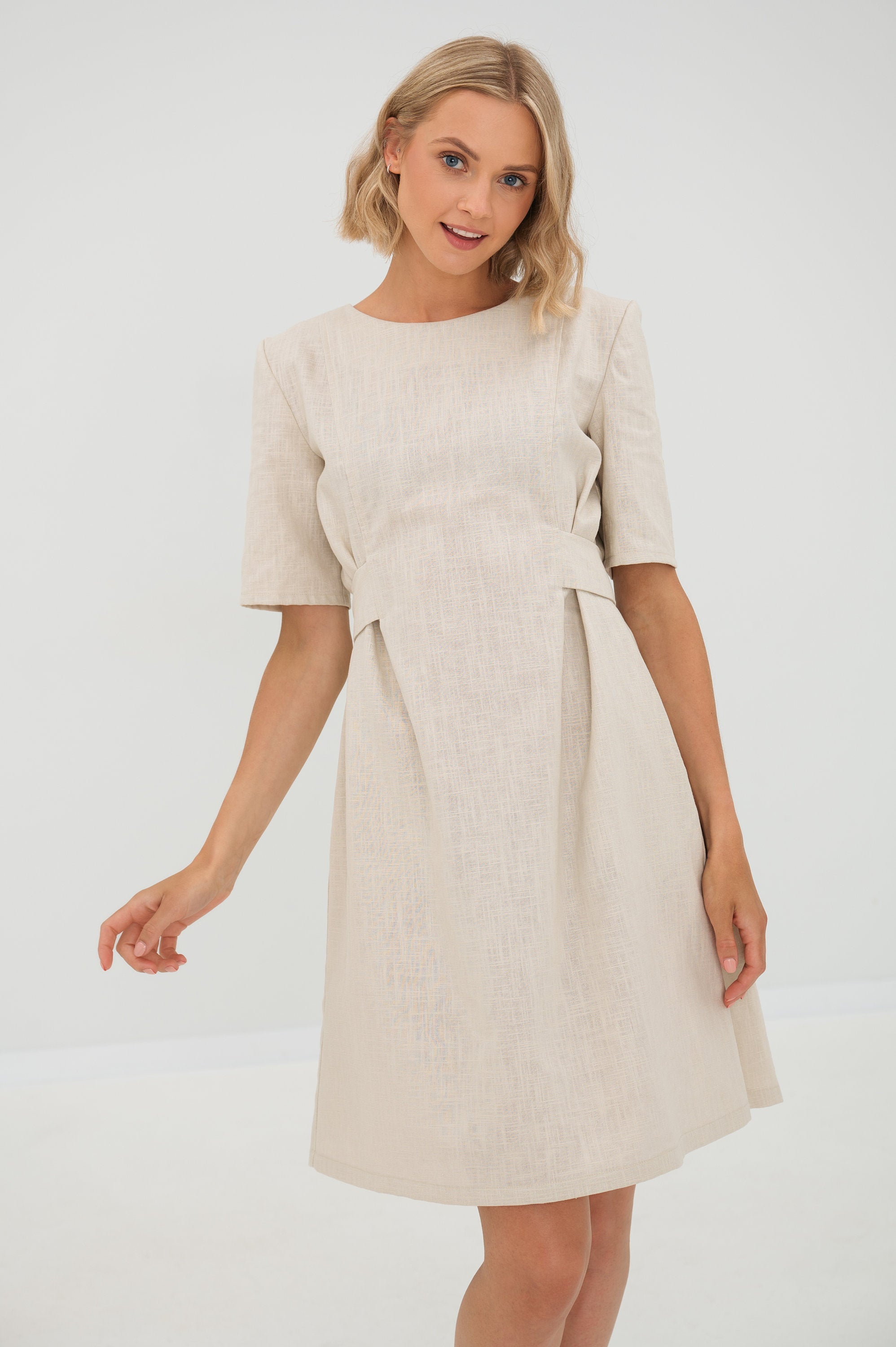 LOLITA — Stonewashed-Leinenkleid, Tiefblau (L)