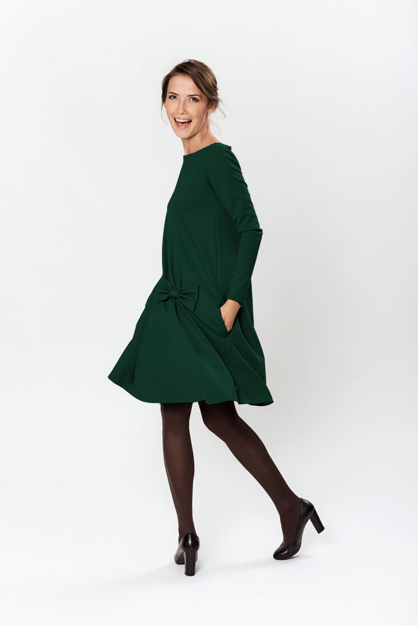KISS — Italian Punto Milano Knit Swing Dress