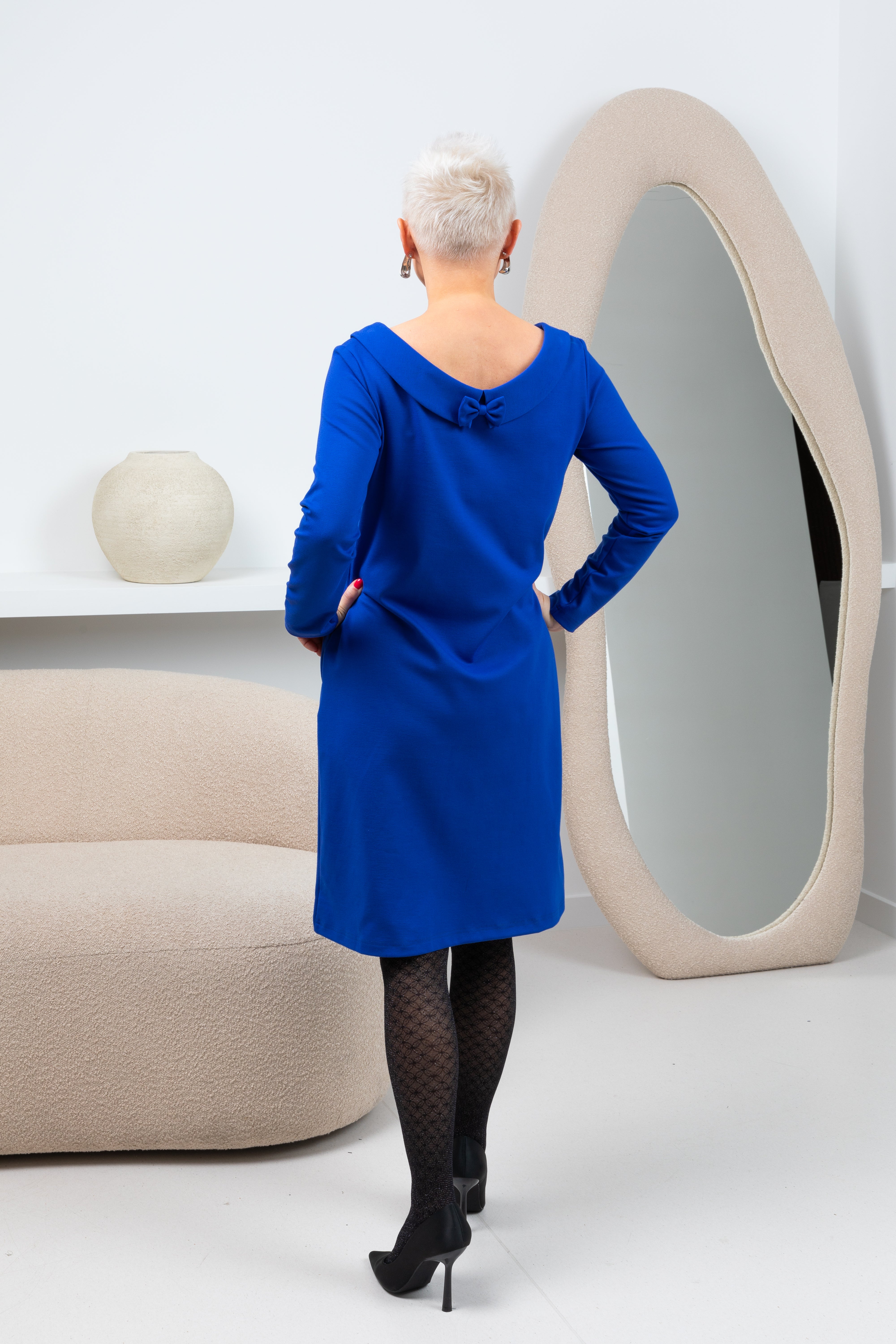 STORY — Italian Knit Midi Dress — Blue#Color_Blue