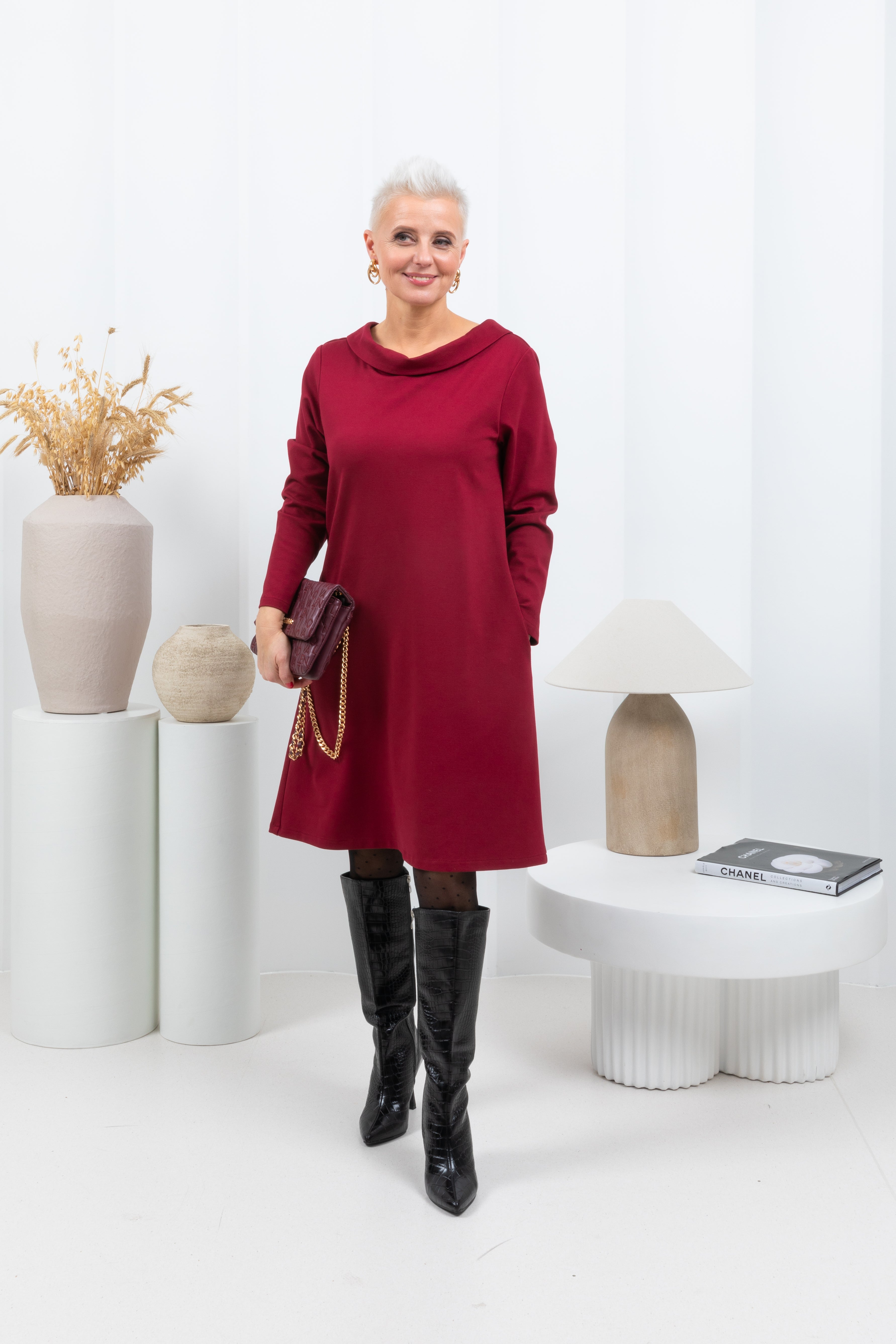 STORY — Robe mi-longue en maille italienne