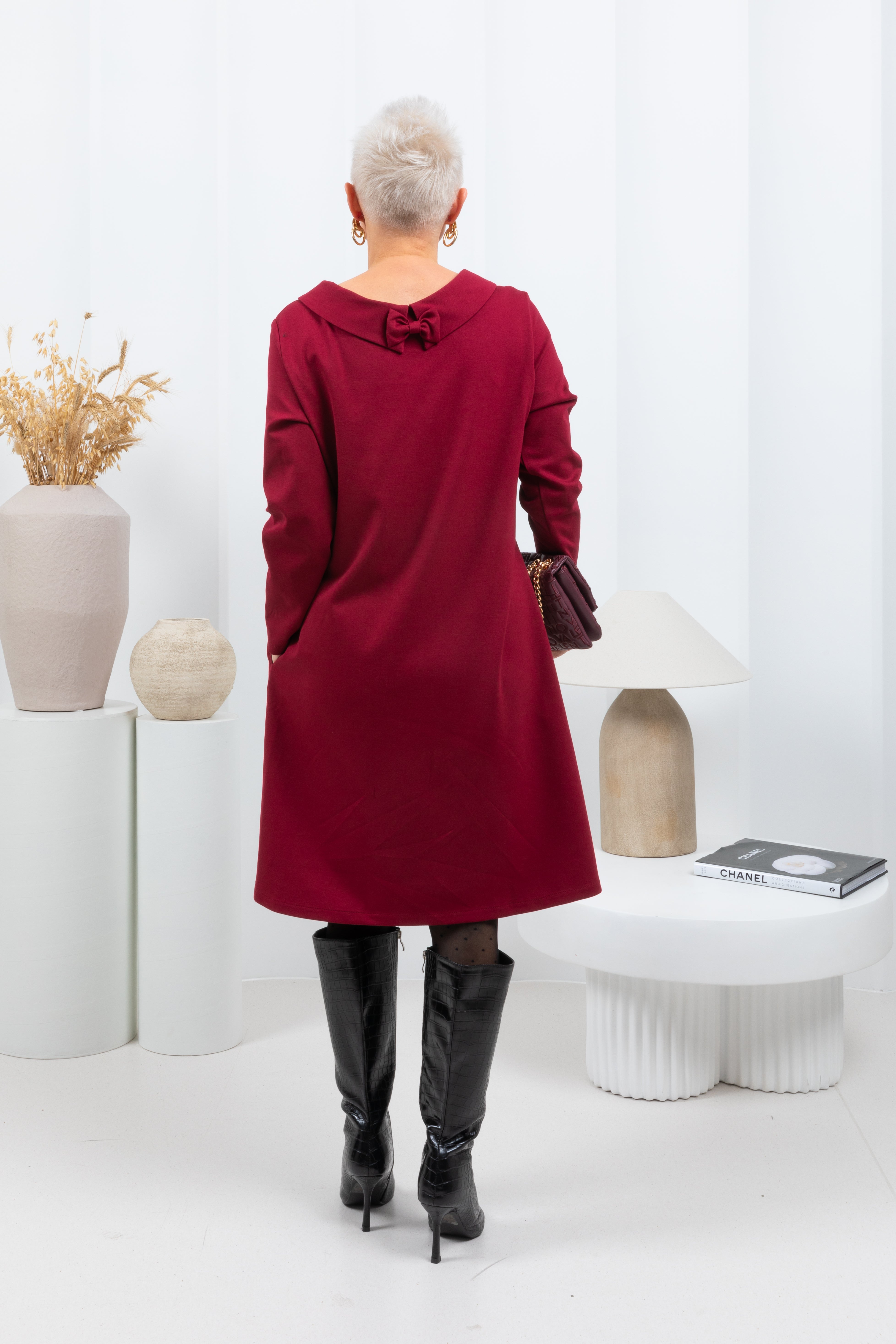 STORY — Robe mi-longue en maille italienne