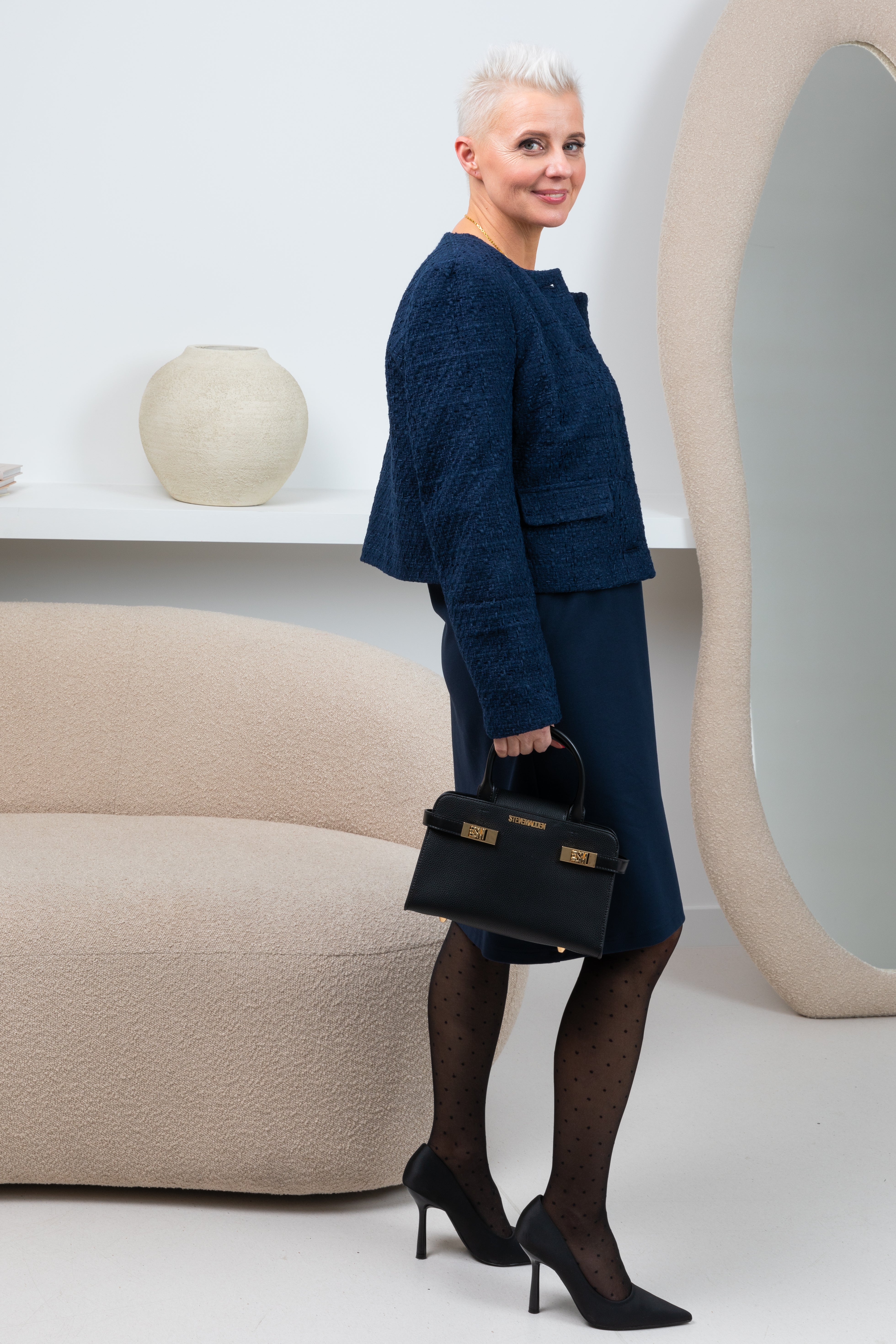 STORY — Italian Knit Midi Dress — Deep blue#Color_Deep blue