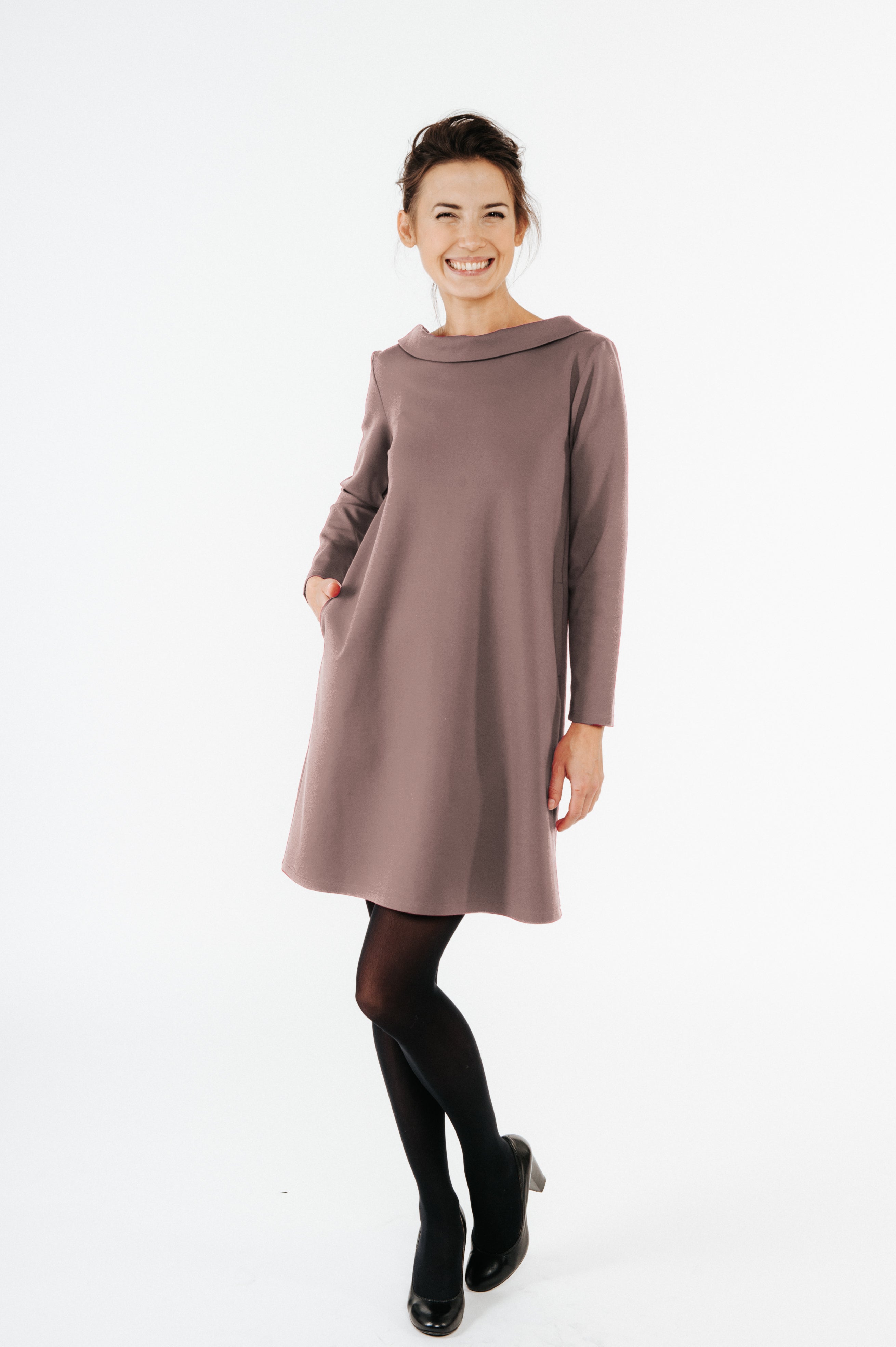 STORY — Robe mi-longue en maille italienne